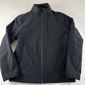 Pendleton‎ SOLID BLACK SPORTSMAN Zip Windbreaker Jacket Medium Hidden Hood